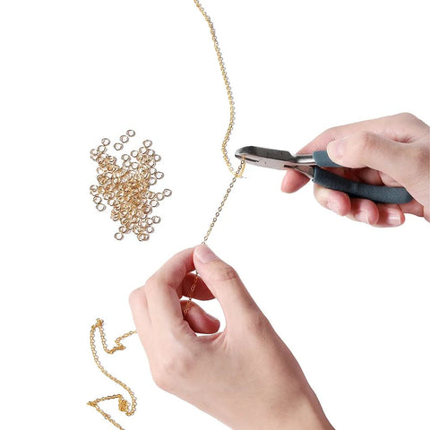 Silver Cable Link Chain with Jump Rings & Lobster Clasps