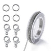 Silver Cable Link Chain with Jump Rings & Lobster Clasps St.kunkka Parts N+ Store