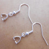 Silver Ball Earring Hooks with Connectors (50 Pcs)