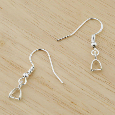 Silver Ball Earring Hooks with Connectors (10 Pcs) WuBiao-shop Store