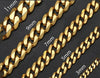 Gold Curb 7mm Chain Necklace VNOX