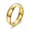 Gold Tungsten Wedding Ring - Width 6 mm