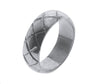 Sterling Silver Hatched Wedding Band -  6.5 mm