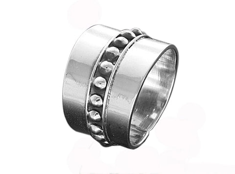 .925 Sterling Silver Ribbed Center Band