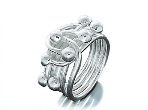 .925 Sterling Silver Ring - 8 Ball Three Wire