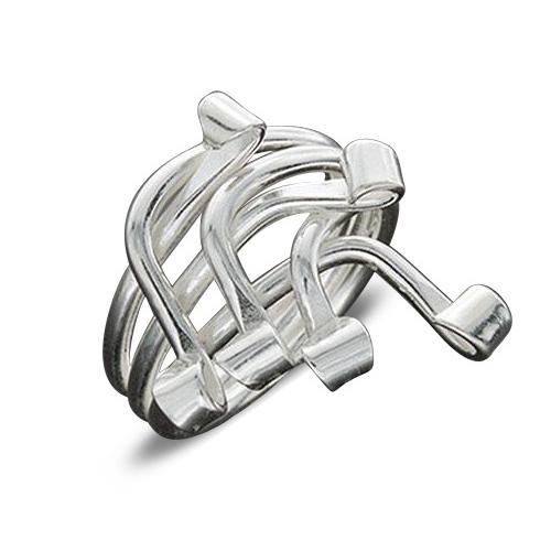 .925 Sterling Silver Ring - Triple Wire Designer