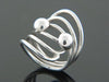 .925 Sterling Silver Double Ball Wire Ring