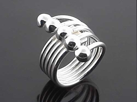.925 Sterling Silver Ring - Five Frond Wire