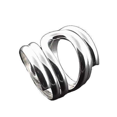 .925 Sterling Silver Bordered Lasso Ring