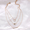 Triple Gold necklace circle ball bar necklace SUMENG