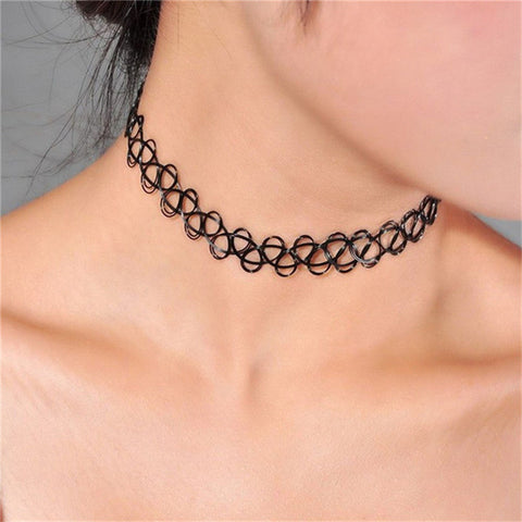 Gothic Elastic Necklace Stretch Tattoo Choker - 5 Colours QYL Store