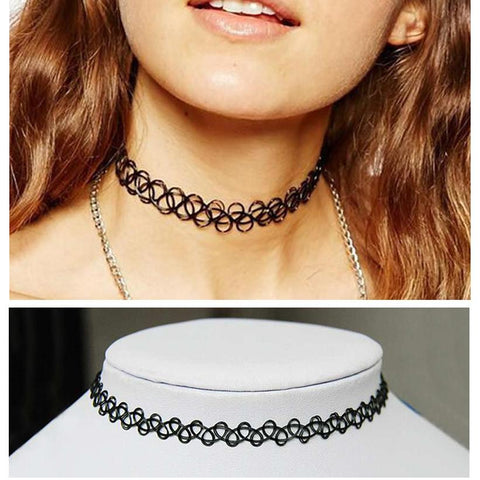 Gothic Elastic Necklace Stretch Tattoo Choker - 5 Colours QYL Store
