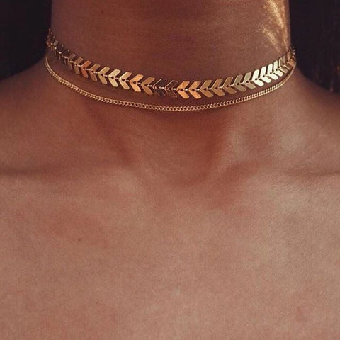 Arrow Choker Double Layer Adjustable Necklace