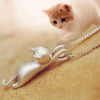 .925 Sterling Silver Cat Necklace Lekani