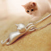 .925 Sterling Silver Cat Necklace