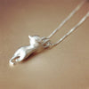 .925 Sterling Silver Cat Necklace