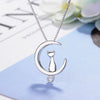 Silver Cat/Moon Pendant on 18” Box Chain