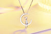Silver Cat/Moon Pendant on 18” Box Chain
