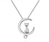 Silver Cat/Moon Pendant on 18” Box Chain