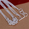 925 Sterling Silver Smooth Beads Multi-Line Necklace Doteffil