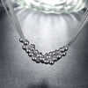 925 Sterling Silver Smooth Beads Multi-Line Necklace Doteffil