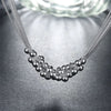 925 Sterling Silver Smooth Beads Multi-Line Necklace