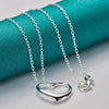 Silver 18 Inch Chain Love Heart Pendant Doteffil