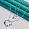 Silver 18 Inch Chain Love Heart Pendant Doteffil