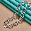 Silver Square Round Link Necklace