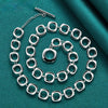 Silver Square Round Link Necklace
