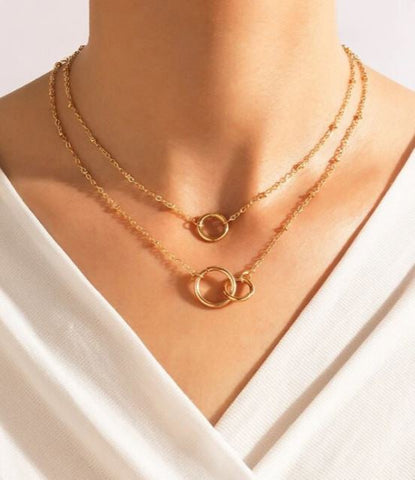 Gold Circle Pendant Necklace