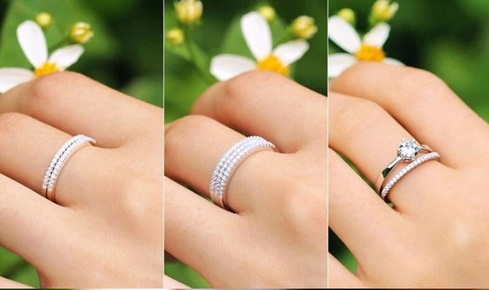 .925 Sterling Silver White Eternity CZ Ring