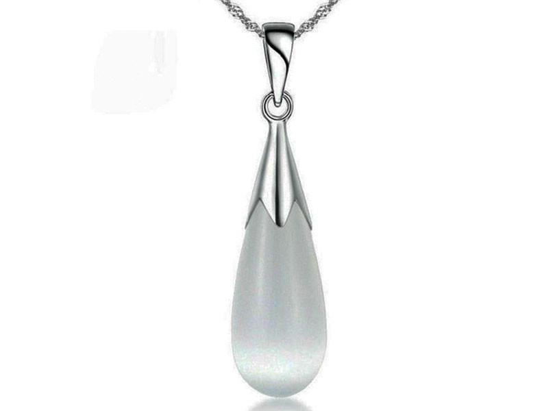 Opalite Teardrop Silver Pendant