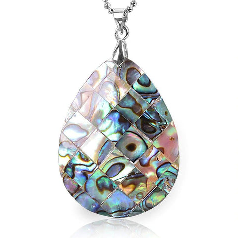 Water Drop Mosaic Paua Pendant