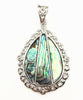 Teardrop Paua pendant with Silver Setting