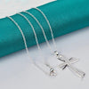 925 Sterling Silver 16 Inch Chain Cross AAA Zircon Pendant