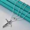 925 Sterling Silver AAA Zircon Cross Pendant