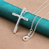 925 Sterling Silver AAA Zircon Cross Pendant