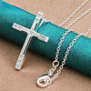 925 Sterling Silver AAA Zircon Cross Pendant