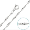 Silver Water-Wave Link Chain