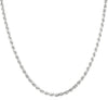 Silver Ptd Rope Chain 3mm